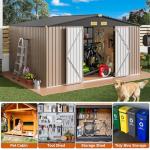 10x12FT Metal Garden Tool Shed with Ventilation
