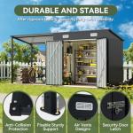 6x4FT Outdoor Storage Shed & Gazebo Combo