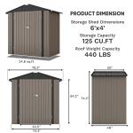 Patiowell 6x4 FT Outdoor Garden Tool Shed