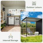 6x4FT Outdoor Storage Shed & Gazebo Combo