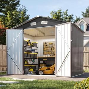 Aoxun 8x6 FT Metal Garden Storage Shed