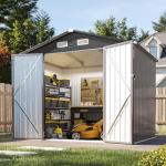 Aoxun 8x6 FT Metal Garden Storage Shed