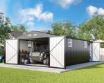 Extra Large Outdoor Metal Garage Shed with Windows
