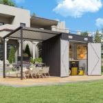 6x4FT Outdoor Storage Shed & Gazebo Combo