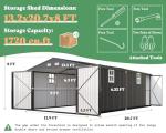 Extra Large Outdoor Metal Garage Shed with Windows