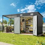 6x4FT Outdoor Storage Shed & Gazebo Combo