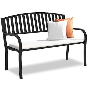 Weatherproof Heavy-Duty Outdoor Wrought Iron Bench