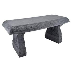 Gray Fiberclay Outdoor Garden Bench for Patio