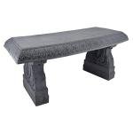 Gray Fiberclay Outdoor Garden Bench for Patio