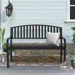 Weatherproof Heavy-Duty Outdoor Wrought Iron Bench