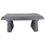 Gray Fiberclay Outdoor Garden Bench for Patio
