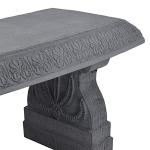 Gray Fiberclay Outdoor Garden Bench for Patio