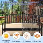 Weatherproof Heavy-Duty Outdoor Wrought Iron Bench