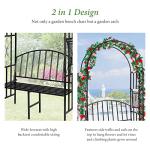 Heavy Duty Metal Garden Arch with Bench