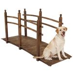 7.5 ft Wooden Garden Bridge with Safety Rails