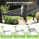Black Iron Patio Bench with Mesh Design