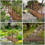 7.5 ft Wooden Garden Bridge with Safety Rails