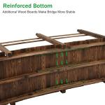 7.5 ft Wooden Garden Bridge with Safety Rails