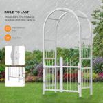 VINGLI PVC Garden Arbor with Gate for Climbing Plants