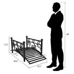 VINGLI 3.4ft Metal Garden Bridge for Outdoors