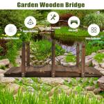 Wooden Garden Bridge with Chain Railings, 5 FT