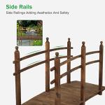 7.5 ft Wooden Garden Bridge with Safety Rails