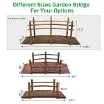 7.5 ft Wooden Garden Bridge with Safety Rails