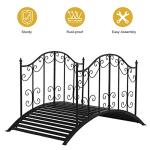 VINGLI 4FT Metal Garden Arch Bridge with Guardrails