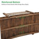 VINGLI 4 ft Garden Bridge, Arch Walkway Wooden Bridge with Safety Rails Carbonized Finished, Decorative Landscaping Footbridge for Koi Pond, Dry Creek Bed, Garden Pathway or Rustic Wedding Decor