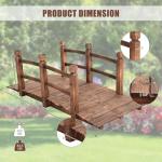 Giantex 5 FT Wooden Garden Bridge, Stained Wood Arc Footbridge with Railings, 400 lbs Capacity, Decorative Pond Bridge for Outdoor Garden Yard Backyard Creek Farm (Brown)