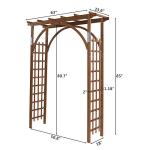 VINGLI 85in Wooden Garden Arch and Trellis