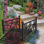 VINGLI 3.4ft Metal Garden Bridge for Outdoors