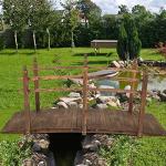7.5 ft Wooden Garden Bridge with Safety Rails