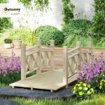 Outsunny 5 ft. Wooden Garden Bridge with Safety Rails, Backyard Bridge Footbridge for Ponds, Creeks, Streams, Nature Wood