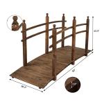 7.5 ft Wooden Garden Bridge with Safety Rails