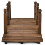 Wooden Garden Bridge with Chain Railings, 5 FT