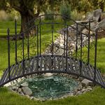 VINGLI 4FT Metal Garden Arch Bridge with Guardrails