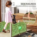 Outsunny 5 ft. Wooden Garden Bridge with Safety Rails, Backyard Bridge Footbridge for Ponds, Creeks, Streams, Nature Wood