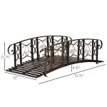 Sturdy 6' Metal Garden Bridge with Safety Rails