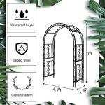 Teabelle Black Metal Garden Arbor for Climbing Plants