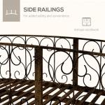 Outsunny 7' Metal Arch Garden Bridge with Safety Siderails, Decorative Arc Footbridge with Delicate Scrollwork S Motifs for Backyard Creek, Stream, Fish Pond, Bronze