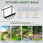 OLBRUS Metal Garden Bridge 8 FT with 4 Ground Stakes, 770 lbs Capacity Black Powder Coated Footbridge for Backyard, Lawn, Creek, Stream & Garden Decor