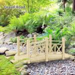 Outsunny 5 ft. Wooden Garden Bridge with Safety Rails, Backyard Bridge Footbridge for Ponds, Creeks, Streams, Nature Wood