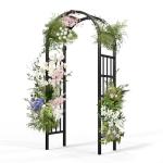 VINGLI Black Vinyl Garden Arbor and Trellis