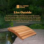 All Things Cedar Wooden Bridge, Outdoor Garden Walkway for Backyard Ponds, 3', Natural