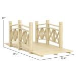 Outsunny 5 ft. Wooden Garden Bridge with Safety Rails, Backyard Bridge Footbridge for Ponds, Creeks, Streams, Nature Wood