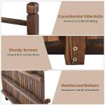 HAPPYGRILL 5FT Wooden Garden Bridge, Decorative Pond Landscaping Bridge with Classic Arc Footbridge & Double Safety Railings, Garden Bridges for Outdoors, Backyard, Garden Farm (Brown)