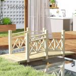 Outsunny 5 ft. Wooden Garden Bridge with Safety Rails, Backyard Bridge Footbridge for Ponds, Creeks, Streams, Nature Wood