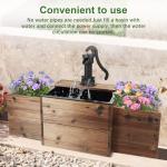 OIPRTGFJ Outdoor Water Fountain,Floor Wooden Rectangular Pump Old-Fashioned Fountain with Flower Box,Electric Decorative Hand Pump, Outdoor Water Feature for Garden Patio Backyard