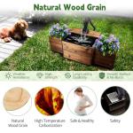 OIPRTGFJ Outdoor Water Fountain,Floor Wooden Rectangular Pump Old-Fashioned Fountain with Flower Box,Electric Decorative Hand Pump, Outdoor Water Feature for Garden Patio Backyard